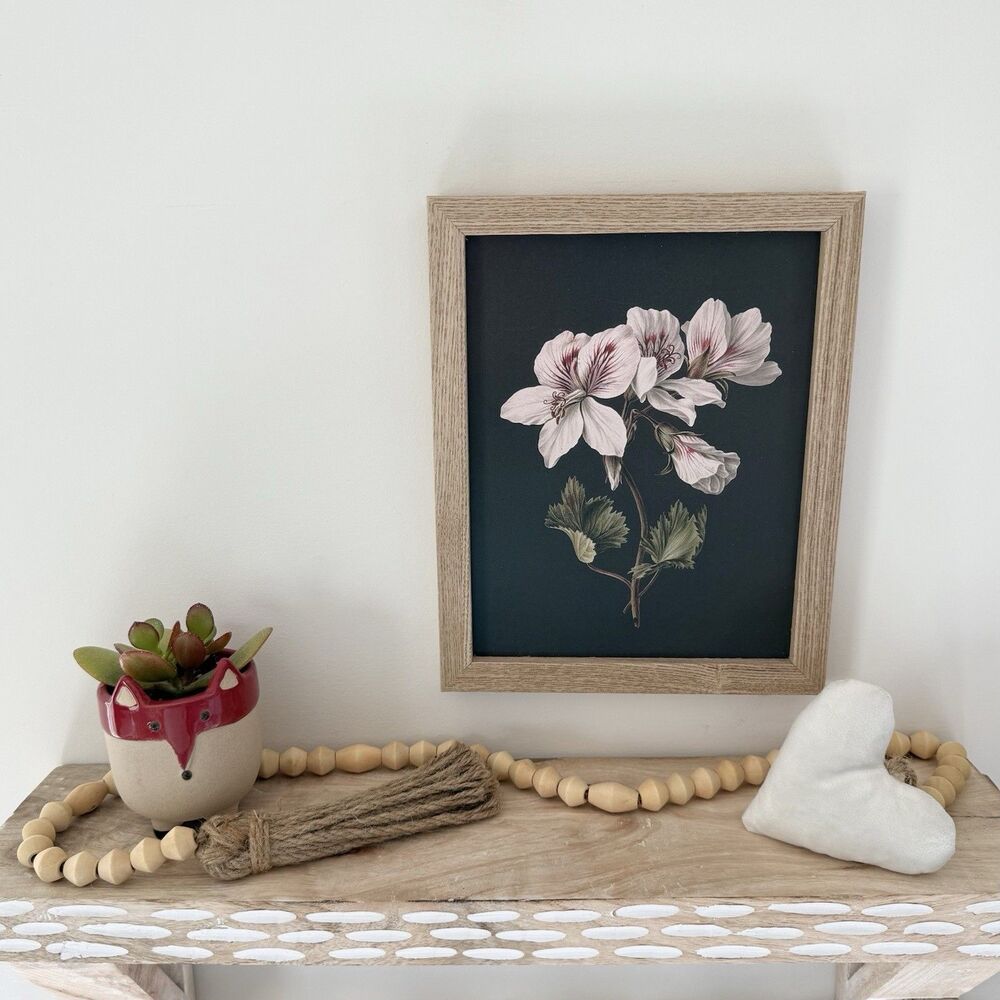 Wooden Bead Garland with Tassel & White Plush Heart Farmhouse Home Decor